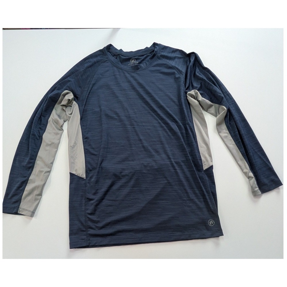 Hang Ten Performance Shirt Mens Large Navy Blue  UPF 50+ Sun Shirt Pocket